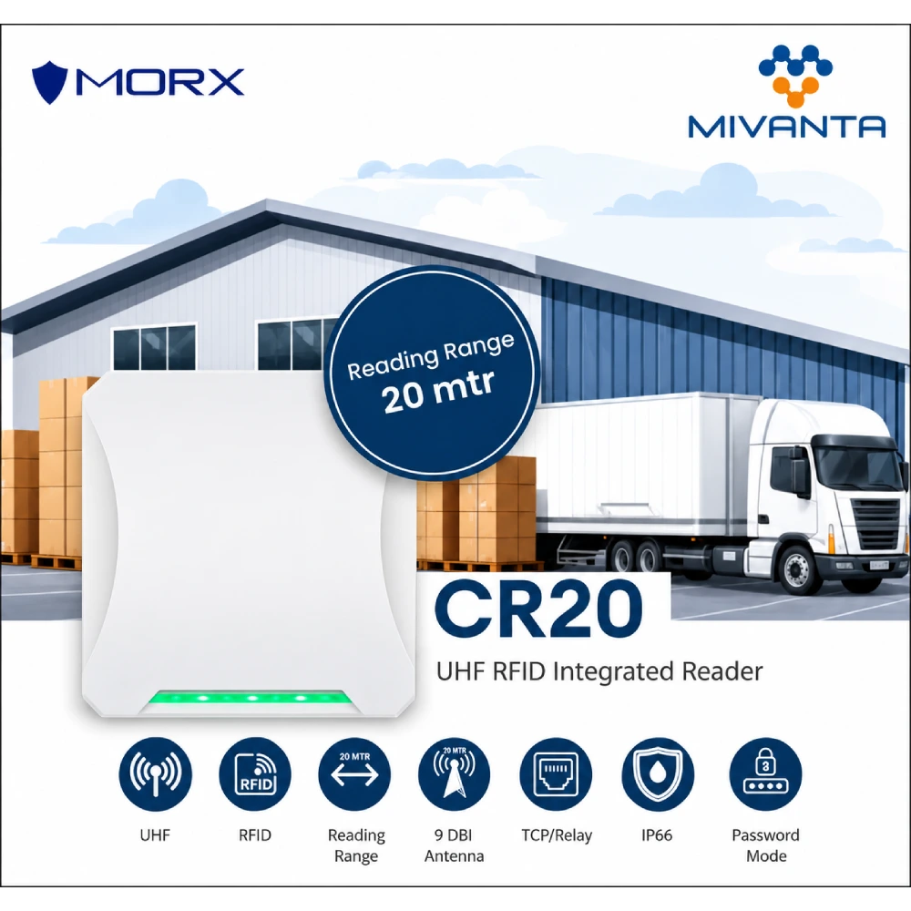 MORX UHF Integrated Long Range RFID Reader CR20 with TCP/IP and Relay view 3
